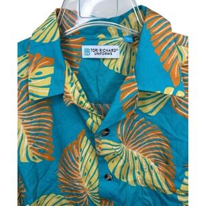 Tori Richard Men's Large Short Sleeve Hawaiian Tropical Leaf Button Down Shirt